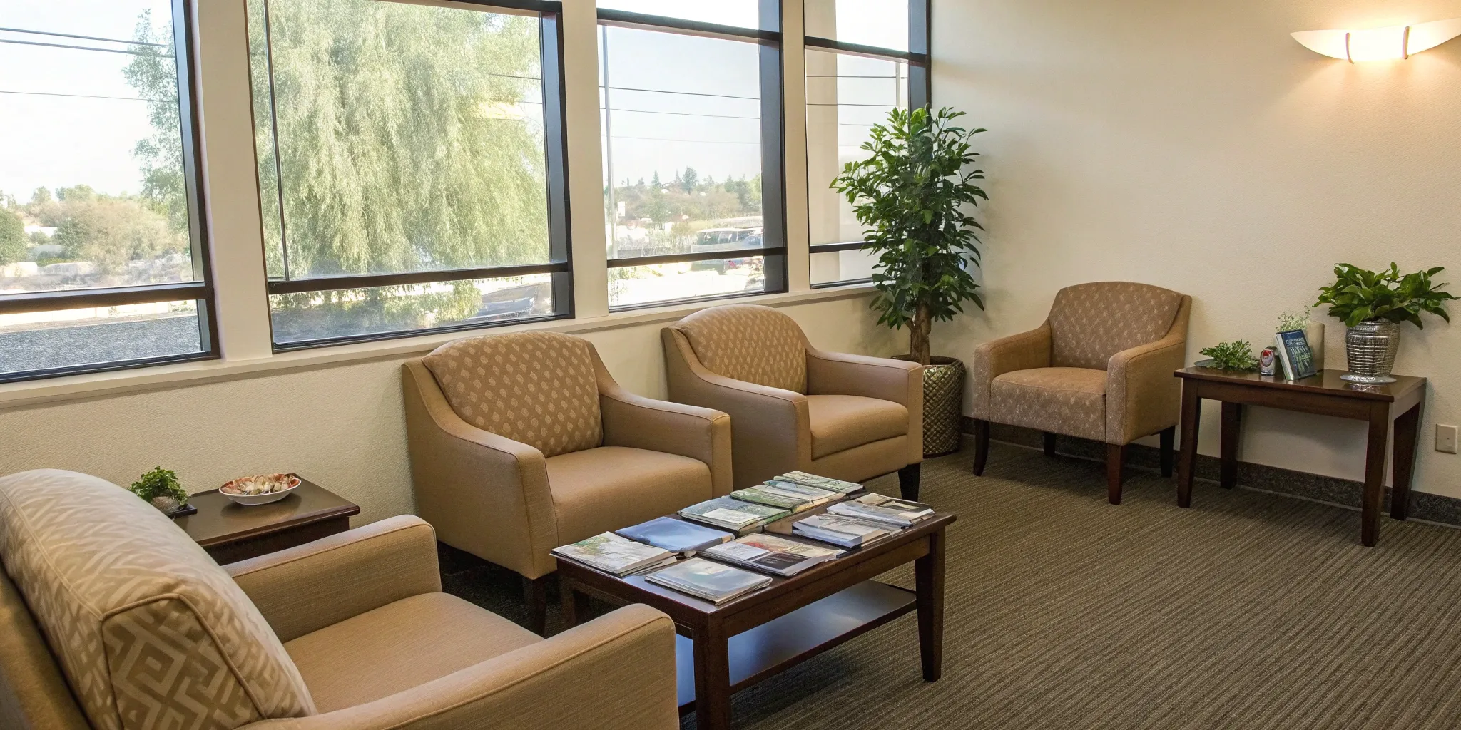 A dental office waiting room and tips on what to do while waiting for a root canal.